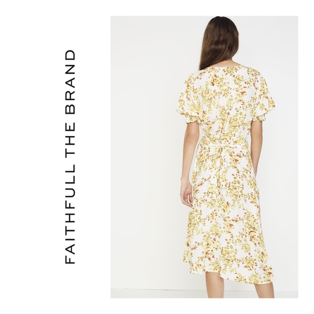 FAITHFULL THE BRAND Rafa Midi Dress Size Medium - Picture 4 of 11